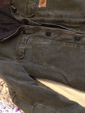 Carhartt green used work coat. Vintage made in USA